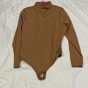 Express Tan Long Sleeve Bodysuit